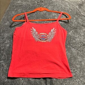 Orlando Harley-Davidson Women's Vibrant Red Tank with shelf bra